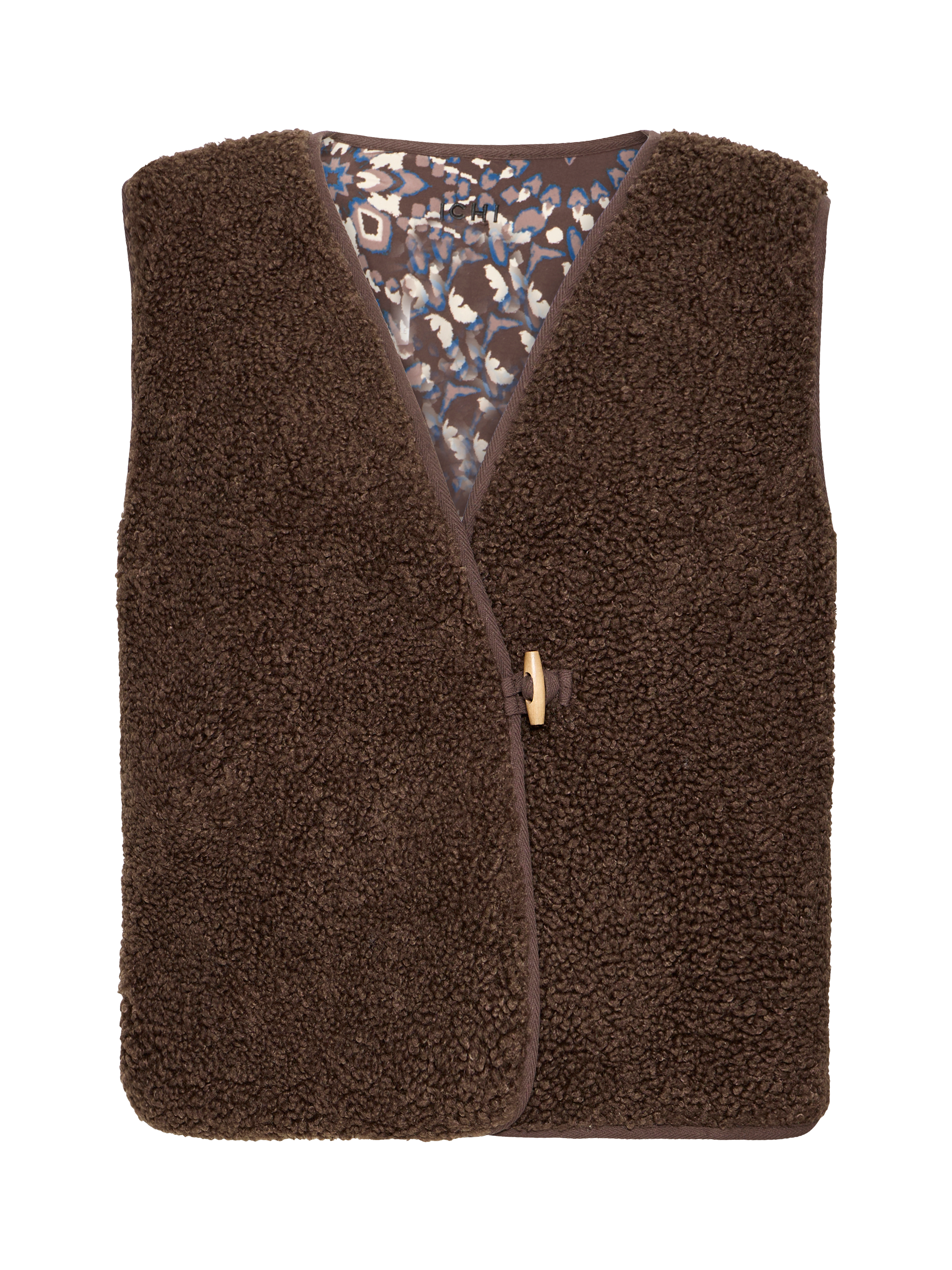 Product image 5 of 7, which shows ICHI Gozima Knit Waistcoat, Coffee Bean, 12
