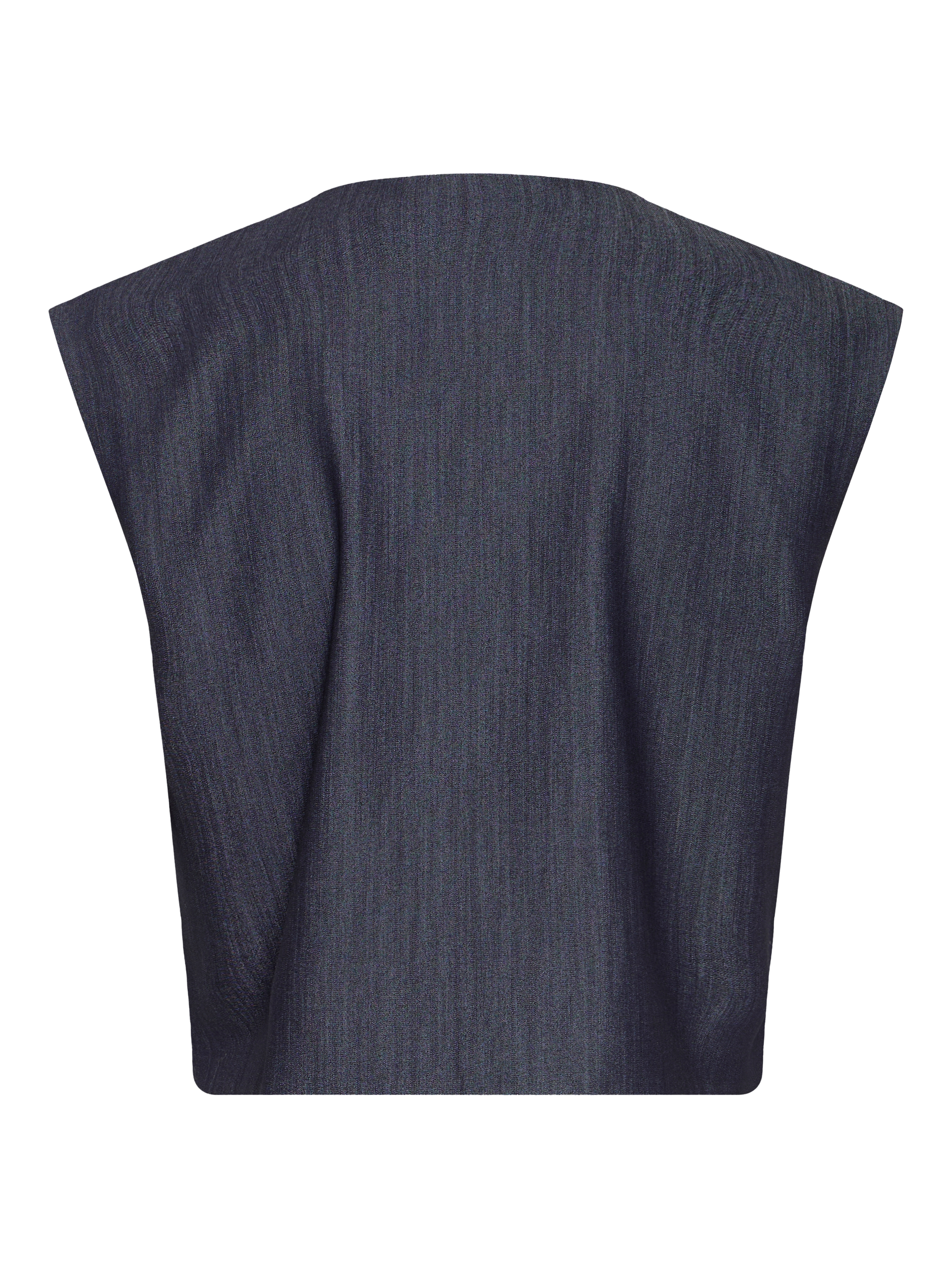 Product image 6 of 7, which shows ICHI Stretch Button Waistcoat, Dark Blue, 8