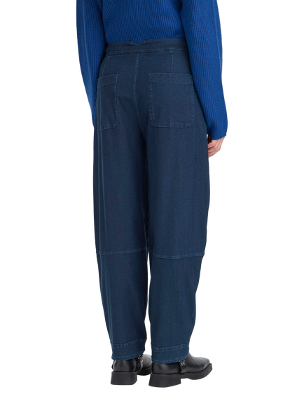 ICHI Kate Relaxed Fit Denim Trousers, Dark Blue - view 2, Dark Blue