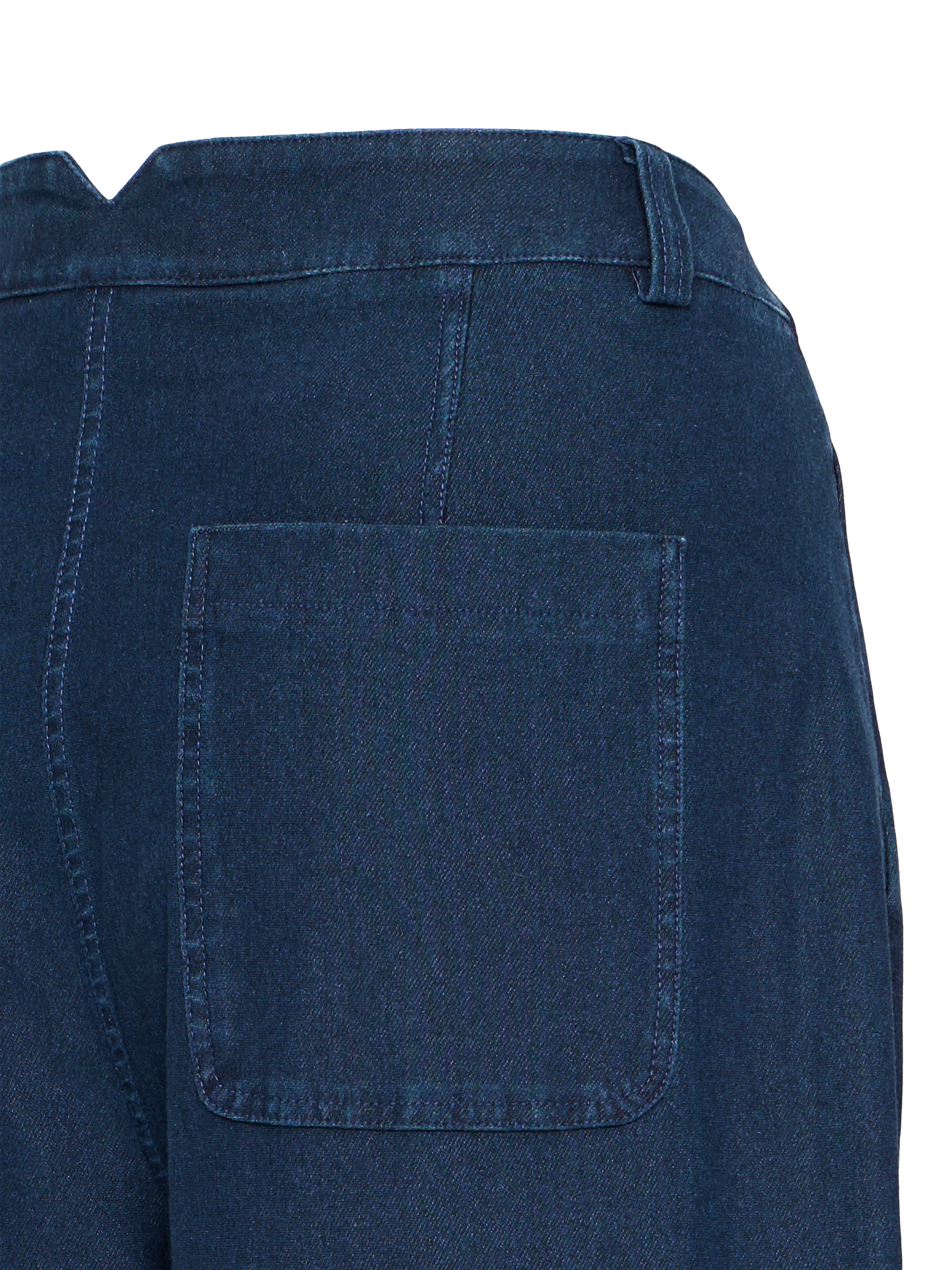 Product image 7 of 7, which shows ICHI Kate Relaxed Fit Denim Trousers, Dark Blue, XS