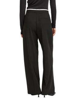 ICHI Kyrra Contrast Waist Trousers, Black - view 2, Black