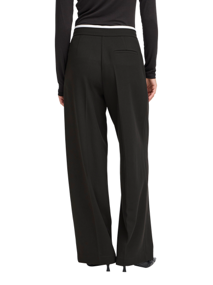 ICHI Kyrra Contrast Waist Trousers, Black - view 2, Black