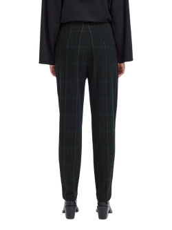 ICHI Kate Check Tailored Trousers, Black/Green - view 2, Black/Green