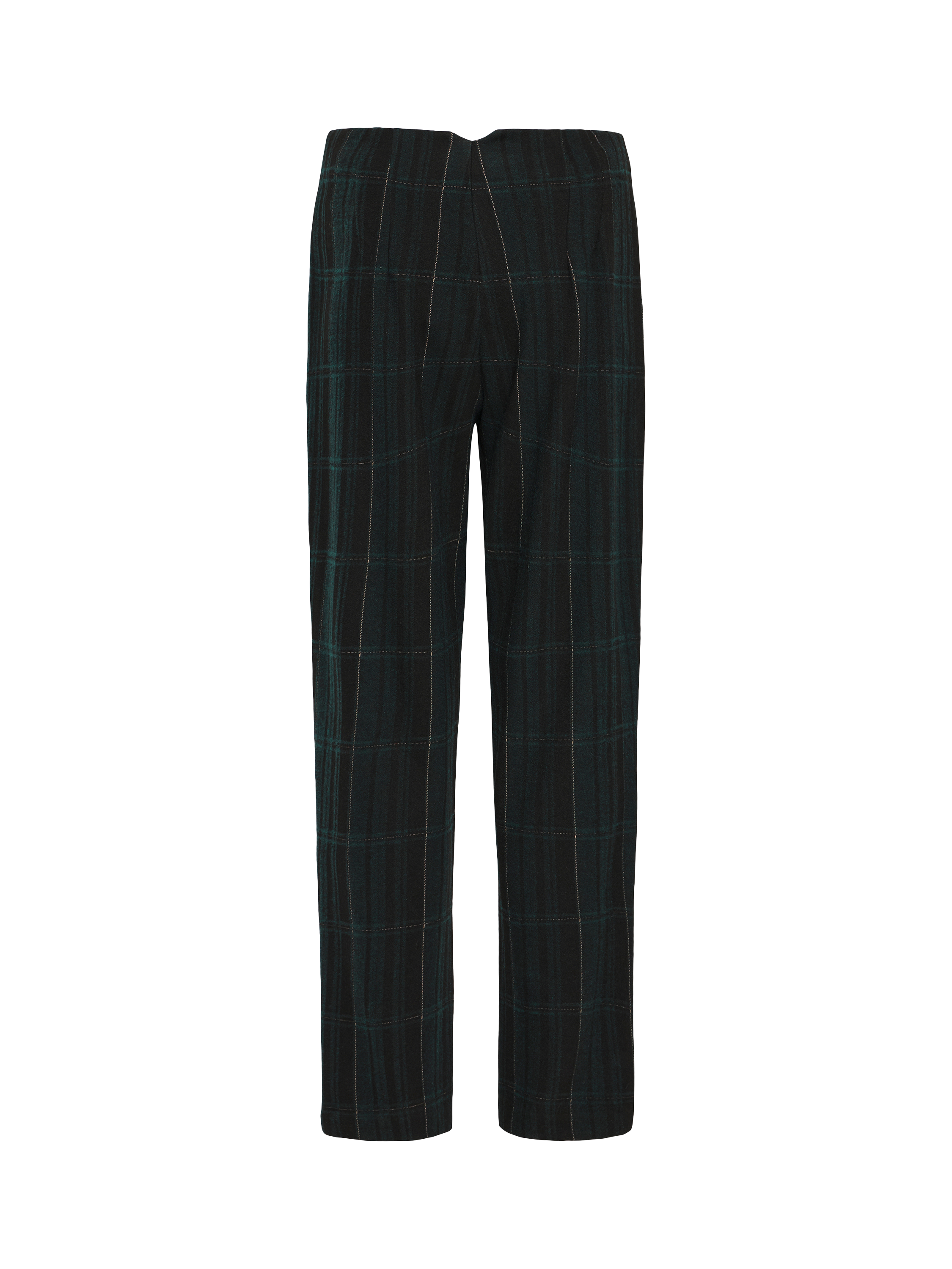 Product image 6 of 7, which shows ICHI Kate Check Tailored Trousers, Black/Green, XS