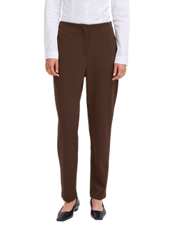 ICHI Kate Textured Tailored Trousers, Coffee Bean, Coffee Bean