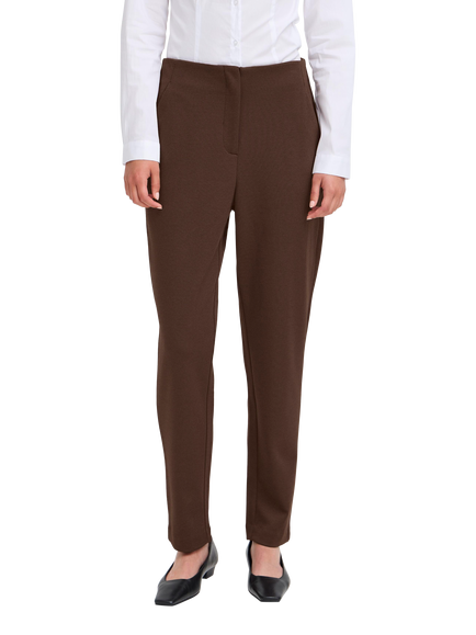 ICHI Kate Textured Tailored Trousers, Coffee Bean, Coffee Bean