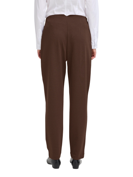 ICHI Kate Textured Tailored Trousers, Coffee Bean - view 2, Coffee Bean