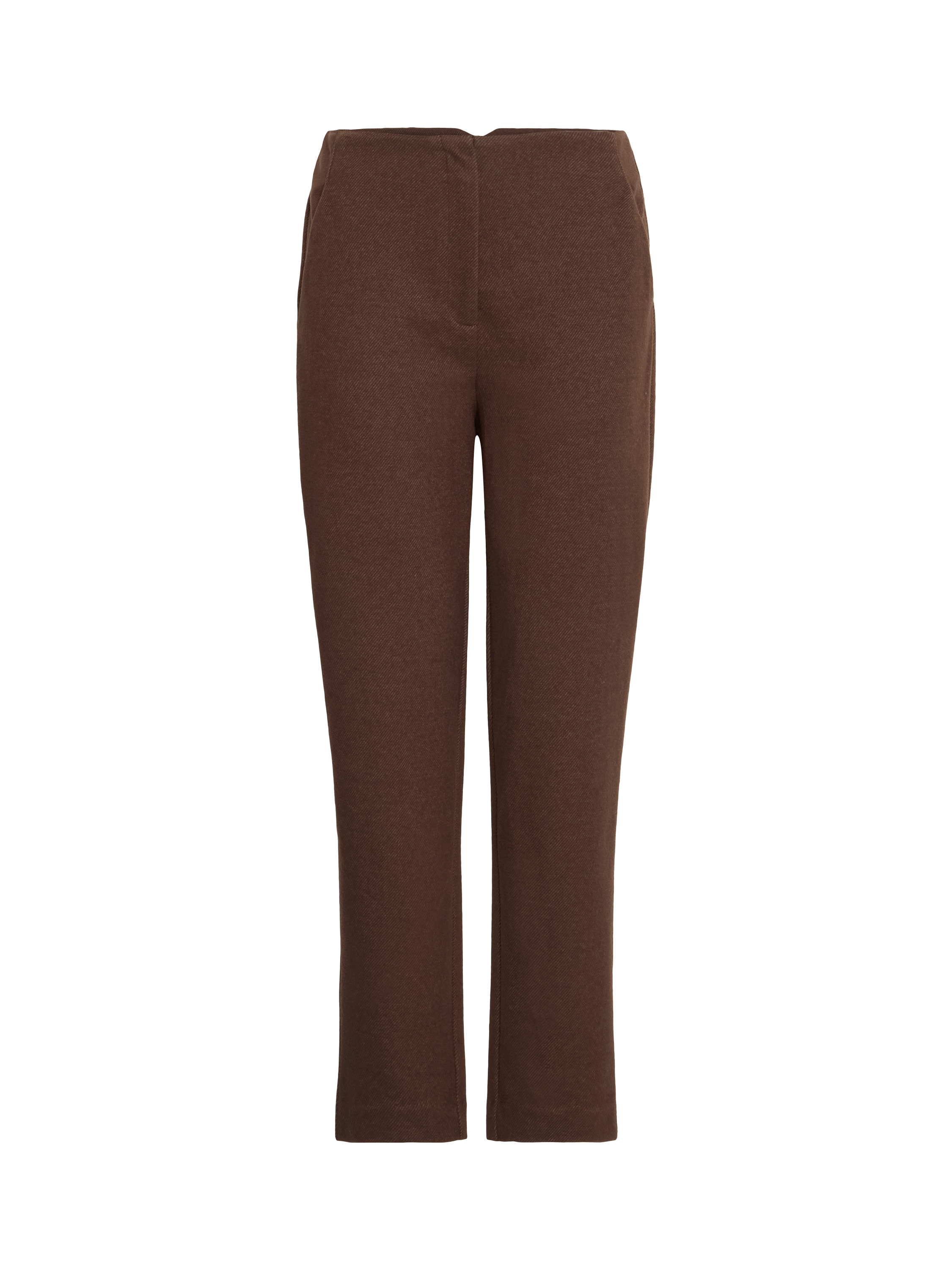 Product image 5 of 7, which shows ICHI Kate Textured Tailored Trousers, Coffee Bean, XS