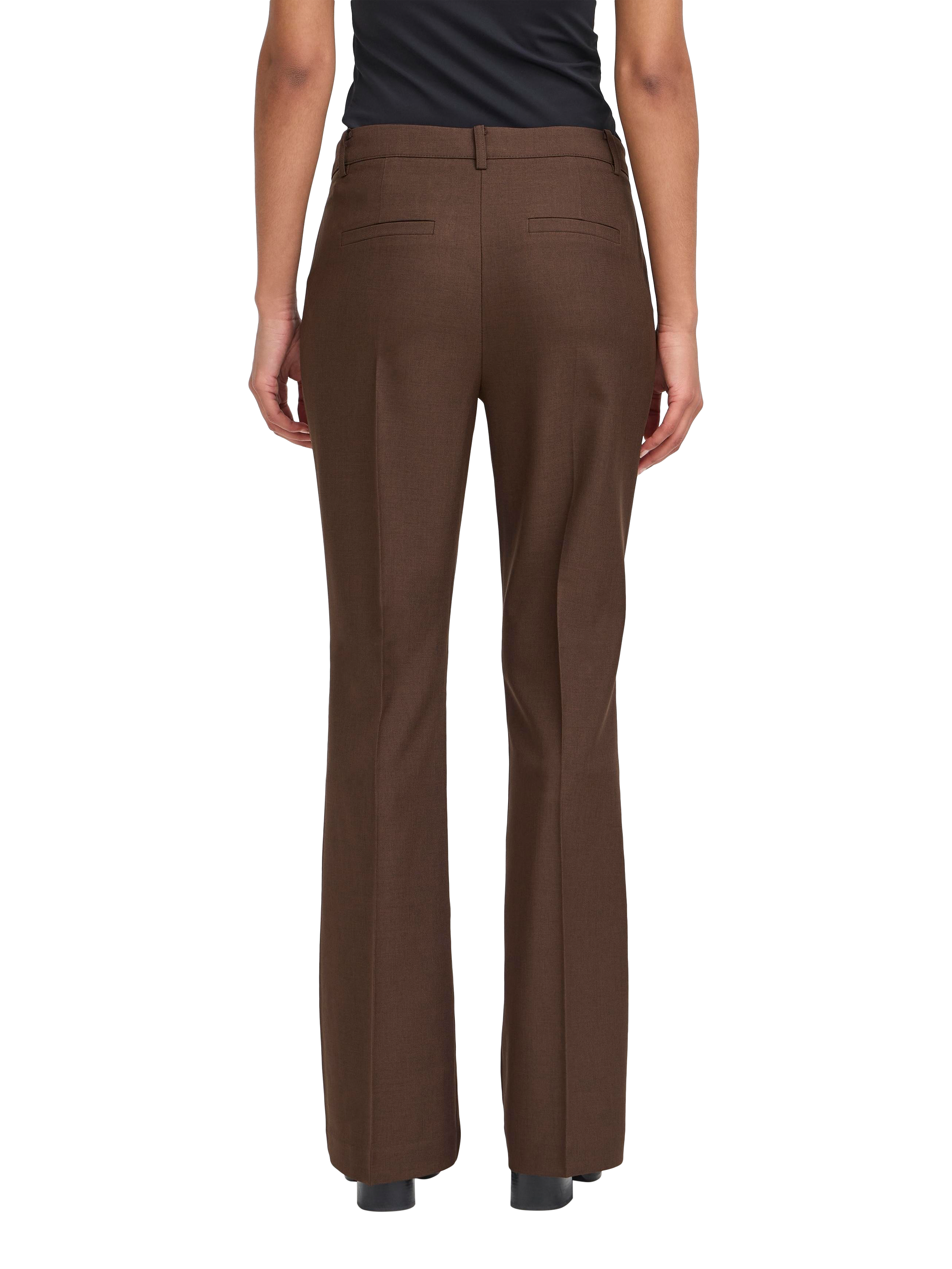 Product image 2 of 7, which shows ICHI Lexi Tailored Trousers, Coffee Bean Melange, 8