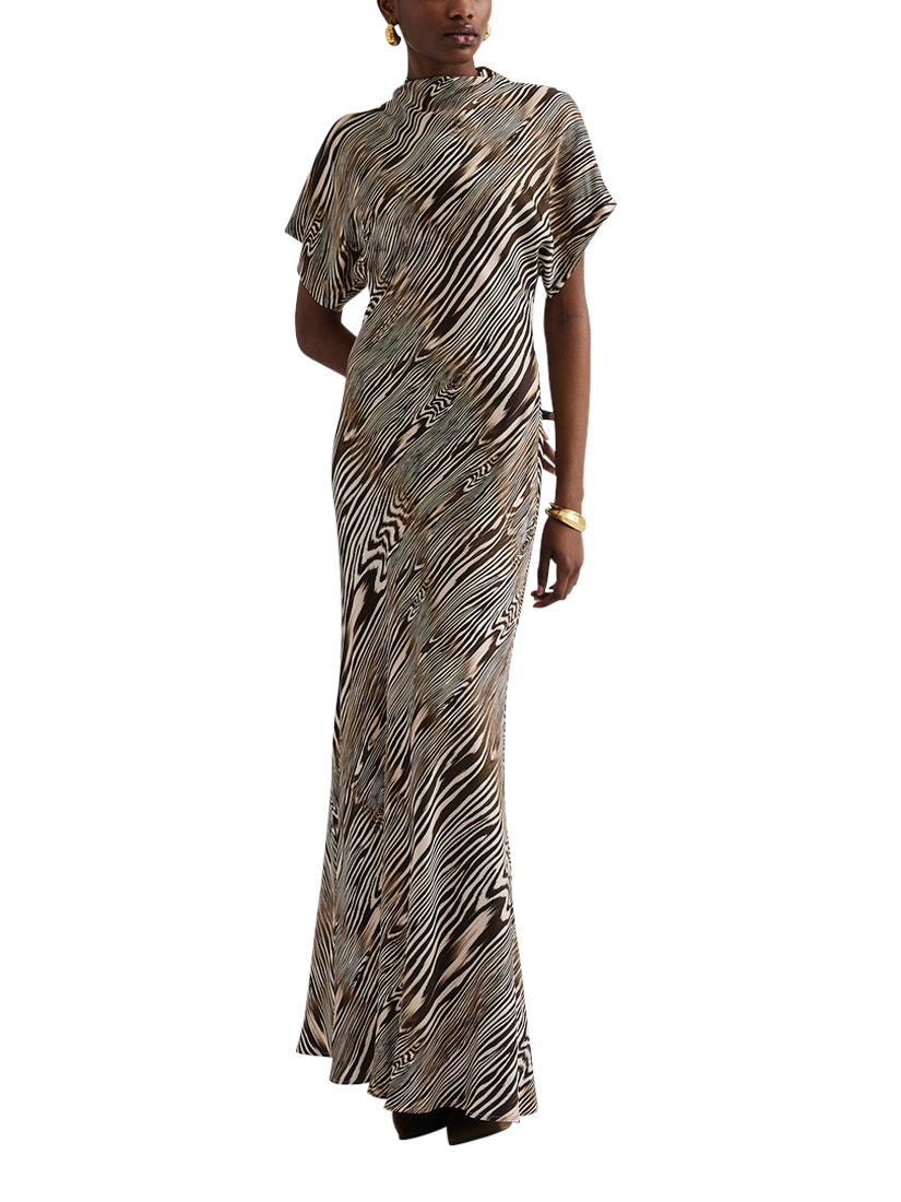 Product image 1 of 4, which shows Malina Alivia High Neck Maxi Dress, Moire, 8