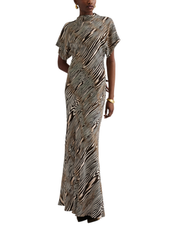 Malina Alivia High Neck Maxi Dress, Moire, Moire