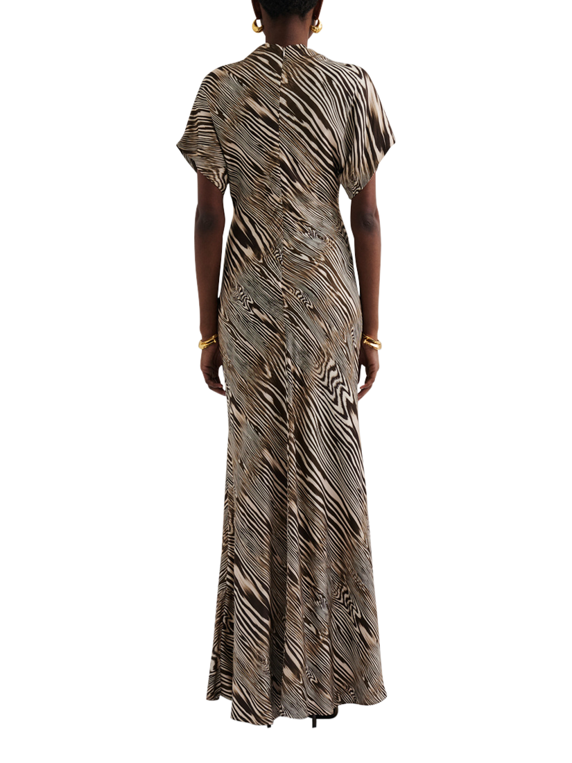Product image 2 of 4, which shows Malina Alivia High Neck Maxi Dress, Moire, 8