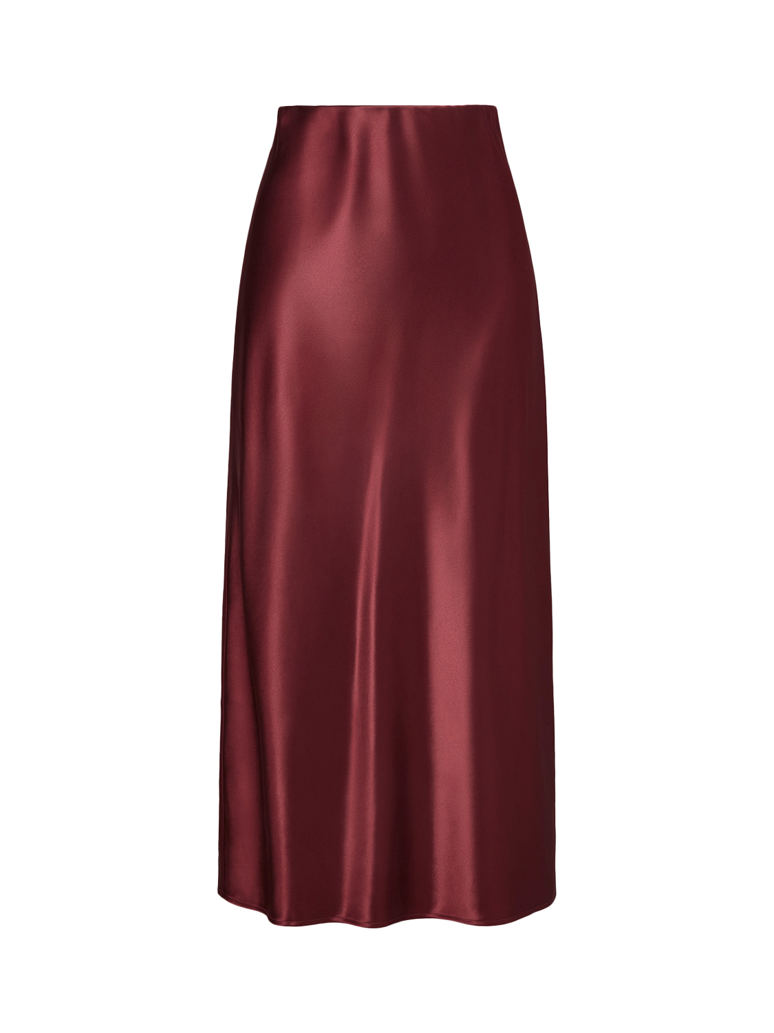 Product image 4 of 4, which shows Malina Aubree Satin Skirt, Wine, XS