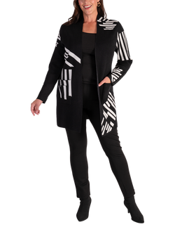 chesca Piano Cardigan, Black/White, Black/White