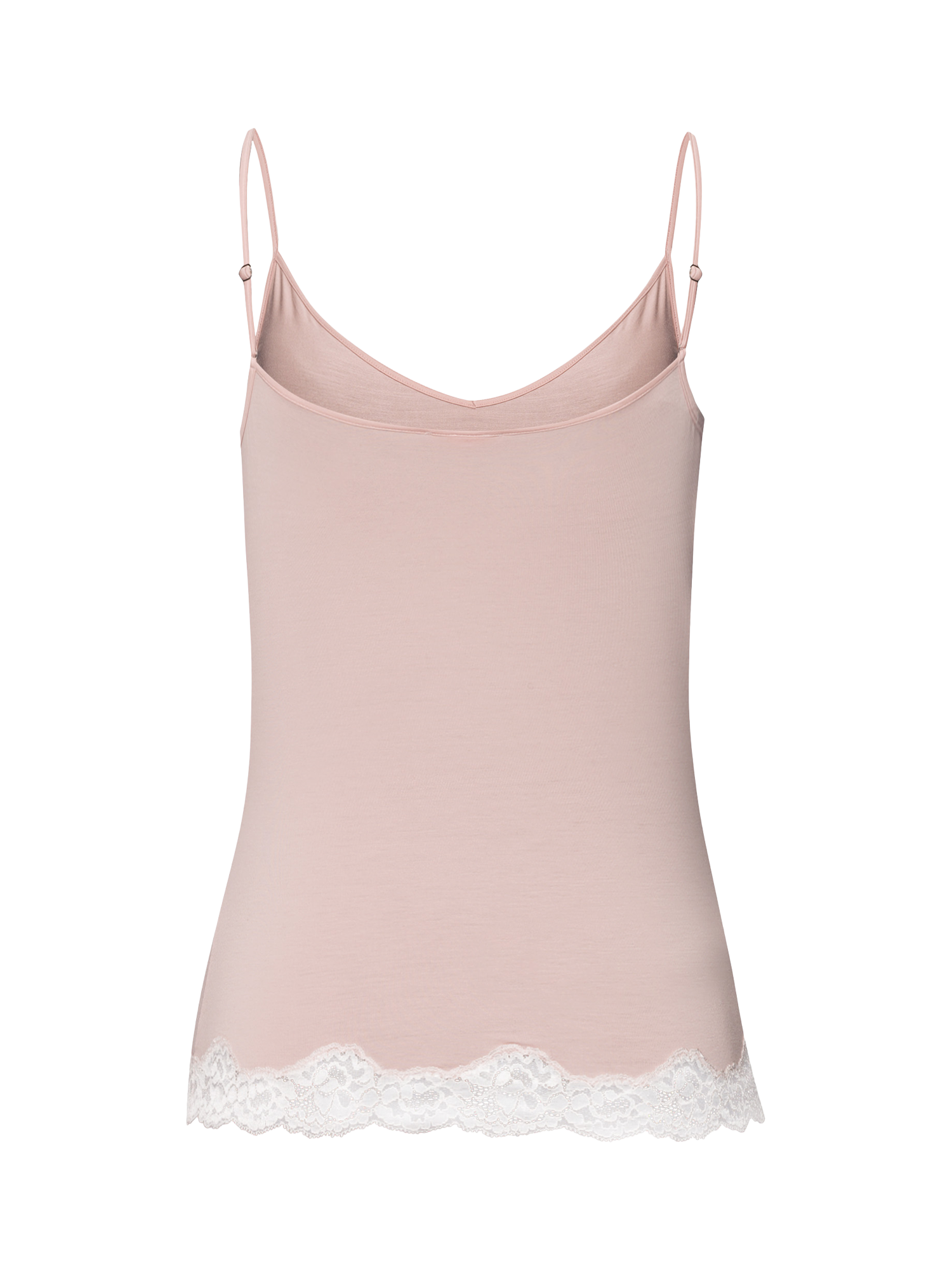 Product image 5 of 6, which shows Hanro Dana Lace Trim Spaghetti Strap Top, 1359 Blush, XS