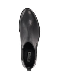 Dune London Polished Leather Clean Cropped Chelsea Boots, Black - view 2, Black