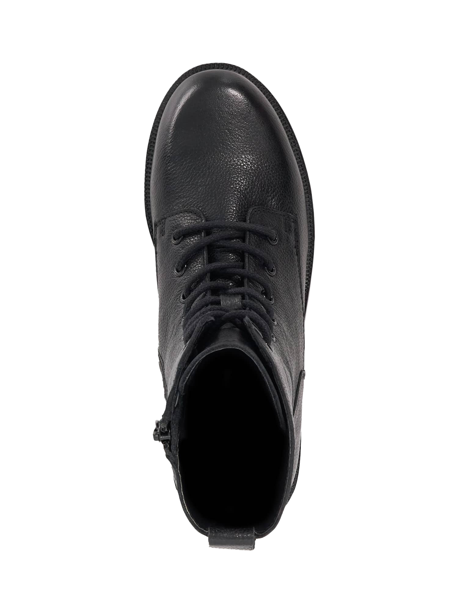 Product image 2 of 5, which shows Dune London Practically Leather Cleated Lace Up Ankle Boots, Black, EU36