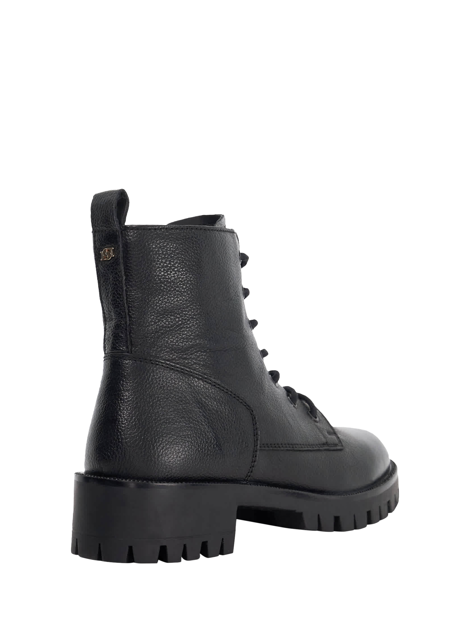 Product image 4 of 5, which shows Dune London Practically Leather Cleated Lace Up Ankle Boots, Black, EU36