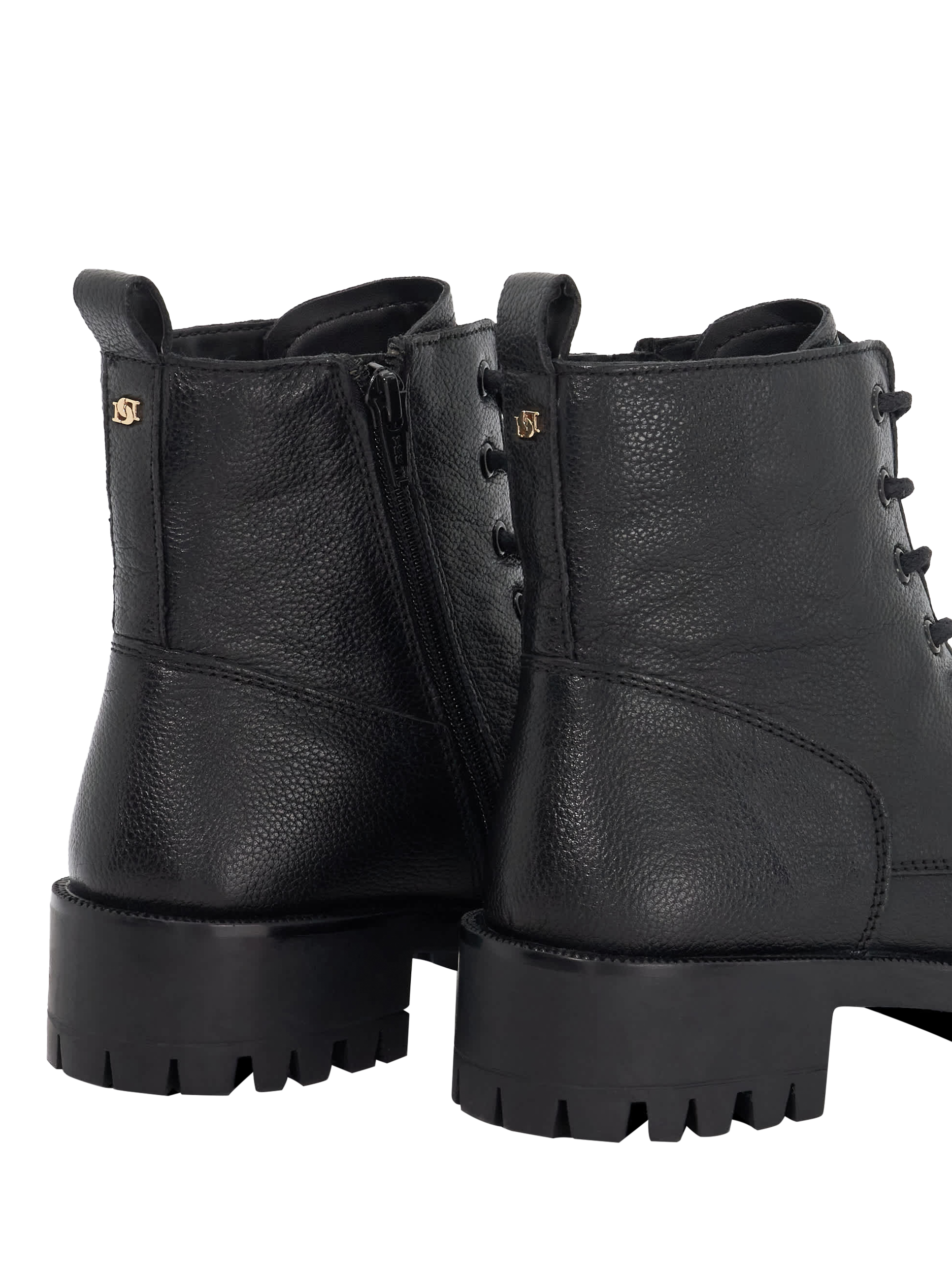 Product image 5 of 5, which shows Dune London Practically Leather Cleated Lace Up Ankle Boots, Black, EU36