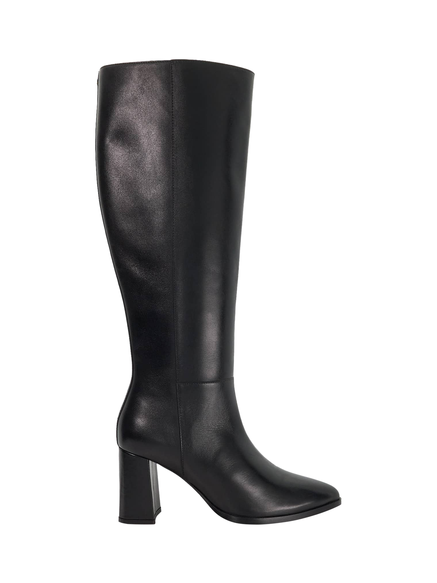 Product image 1 of 5, which shows Dune London Salla Leather Knee High Boots, Black, EU36