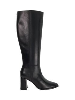 Dune London Salla Leather Knee High Boots, Black, Black
