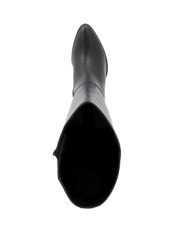 Dune London Salla Leather Knee High Boots, Black - view 2, Black