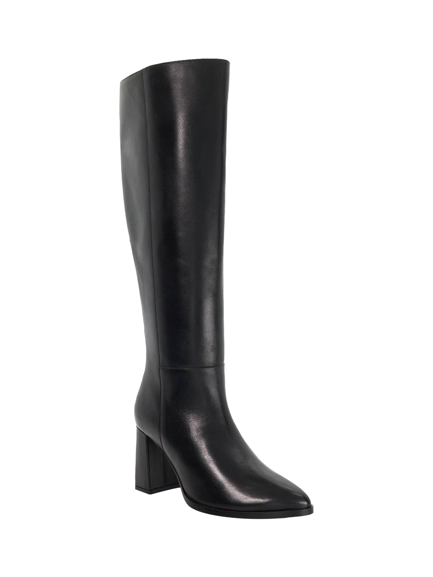 Product image 3 of 5, which shows Dune London Salla Leather Knee High Boots, Black, EU36