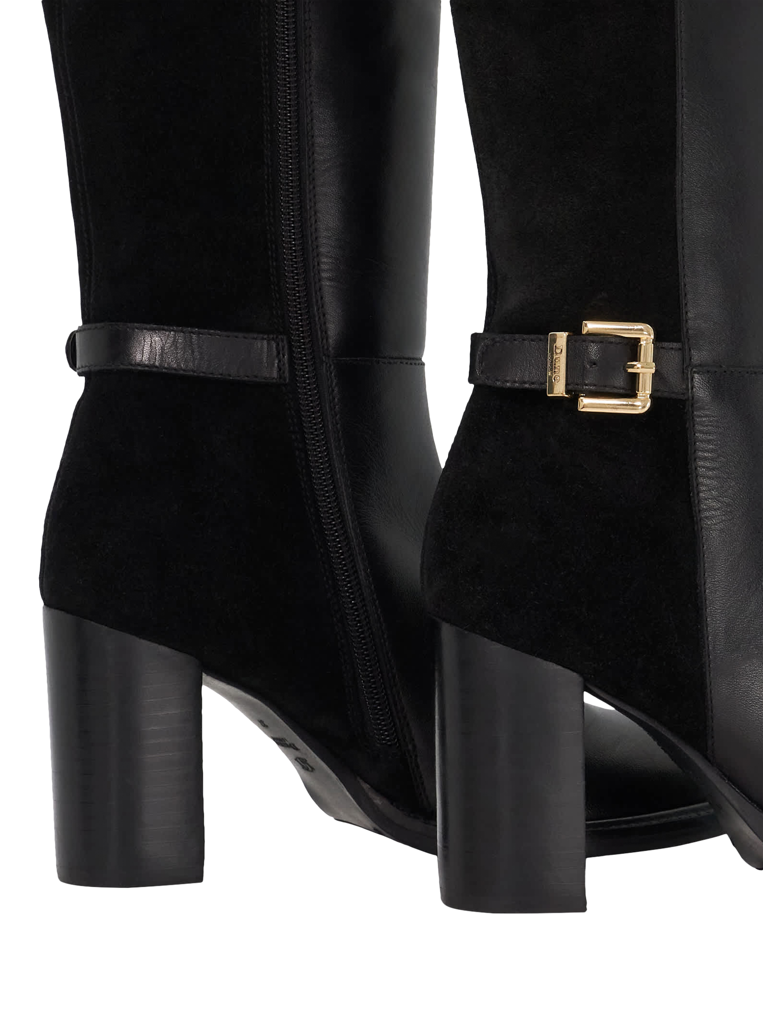 Product image 5 of 5, which shows Dune London Secretly Leather Blend Knee Boots, Black, EU36
