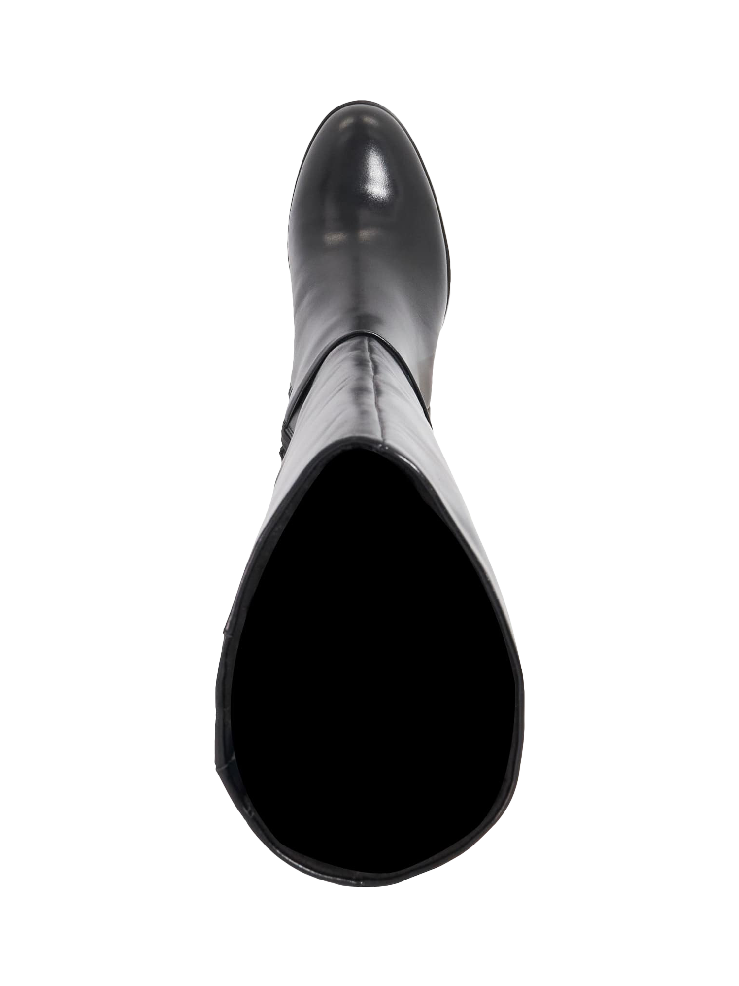 Product image 3 of 6, which shows Dune London Strap Block High Leg Starlling Leather Boots, Black, EU36