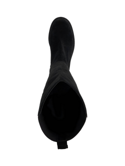 Dune London Tallo Suede 50/50 Knee Boots, Black - view 2, Black