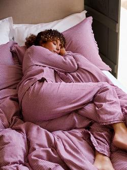 Christy Gingham Ruffle Cotton Pyjama Set - view 2, Red