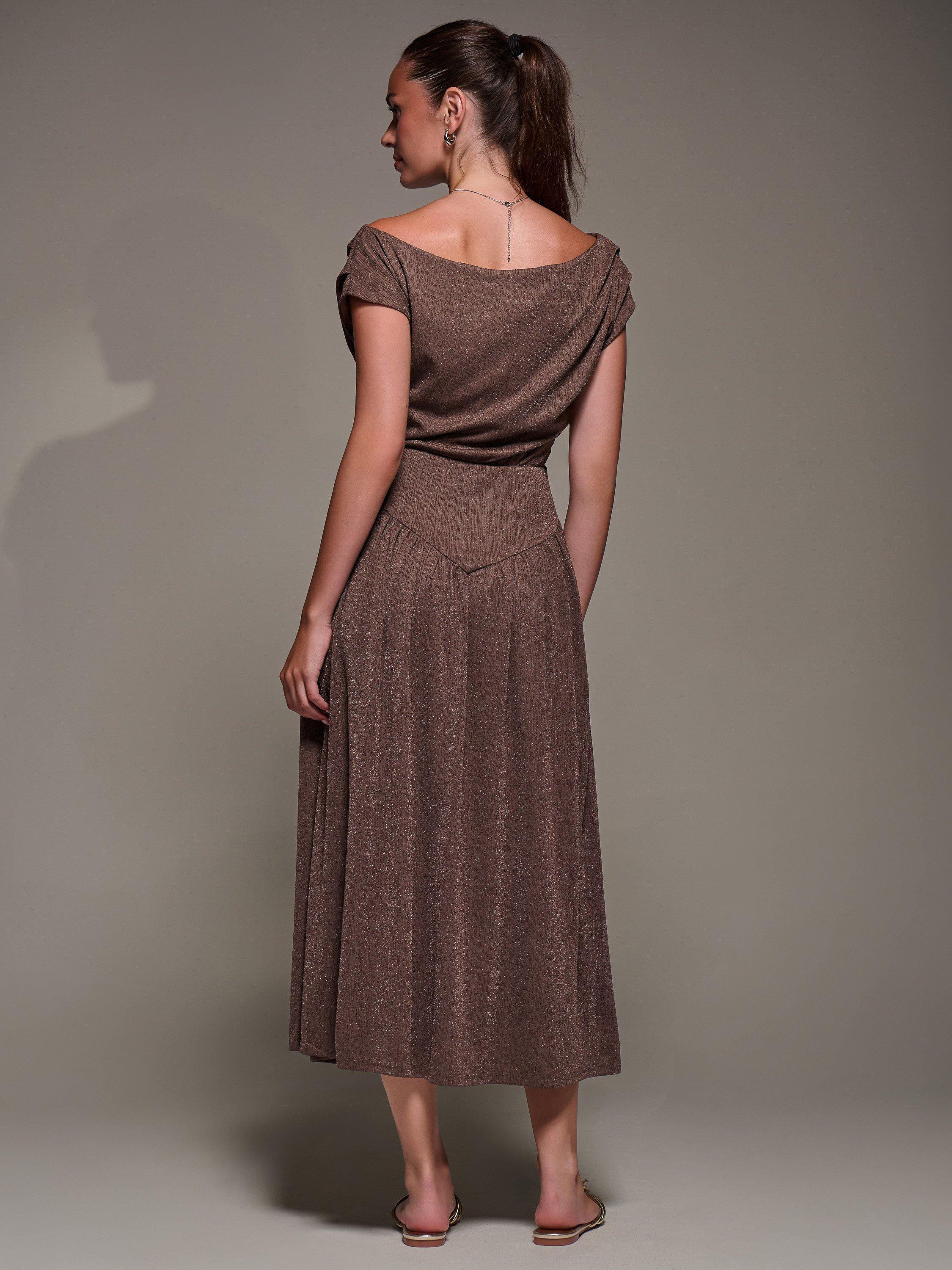 Product image 2 of 7, which shows Jolie Moi Asymmetric Midaxi Dress, Brown, 8