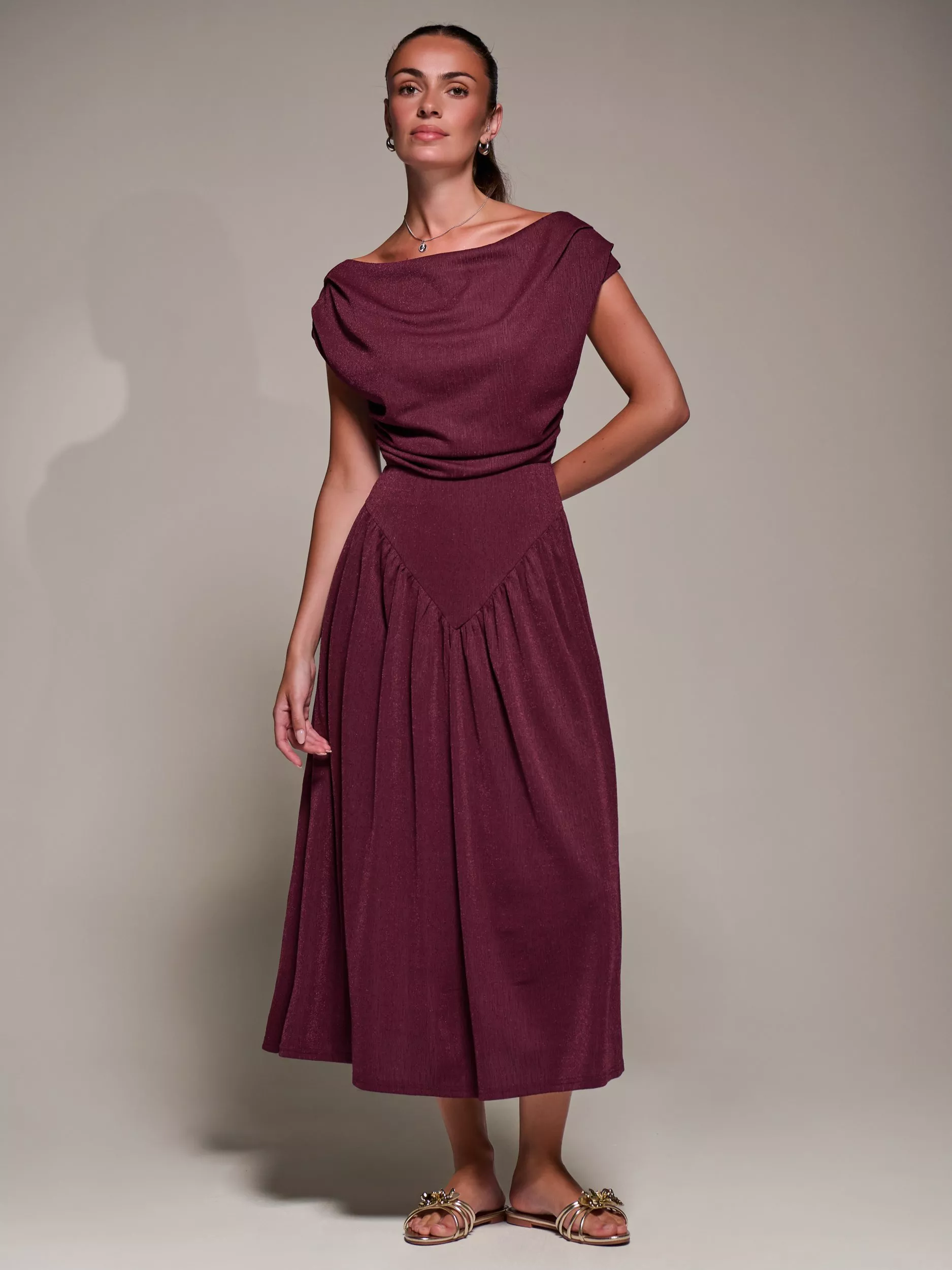 long burgundy and gold dress Ever-Pretty Long Sleeve Glitter Sparkly Midi Dress with Pockets for Summer Formal Wedding Guests & Holiday Parties