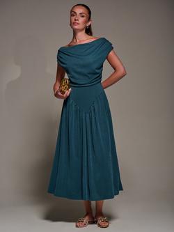 Jolie Moi Asymmetric Midaxi Dress, Dark Teal