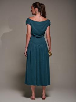 Jolie Moi Asymmetric Midaxi Dress - view 2, Dark Teal