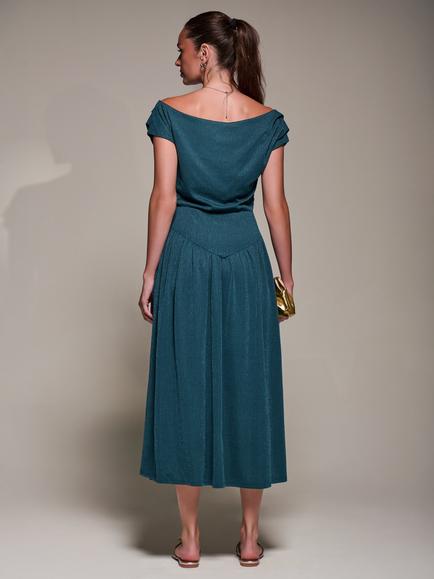 Jolie Moi Asymmetric Midaxi Dress - view 2, Dark Teal