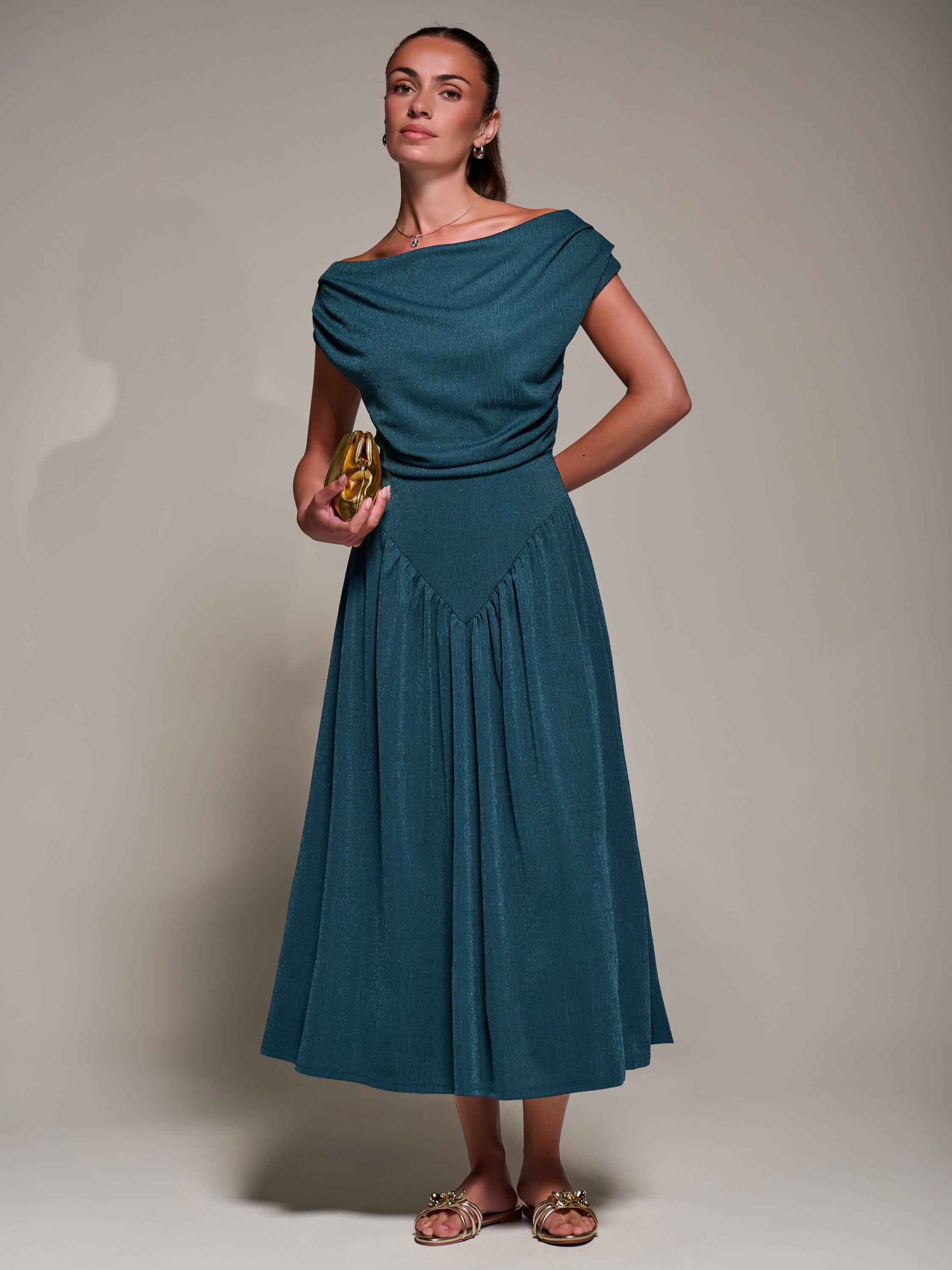 Jolie Moi Asymmetric Midaxi Dress