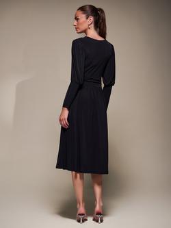 Jolie Moi Puff Long Sleeve Jersey Midi Dress, Black - view 2, Black