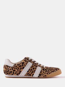 Mint Velvet Nelle Leopard Print Textured Trainers, Brown/Multi, Brown/Multi