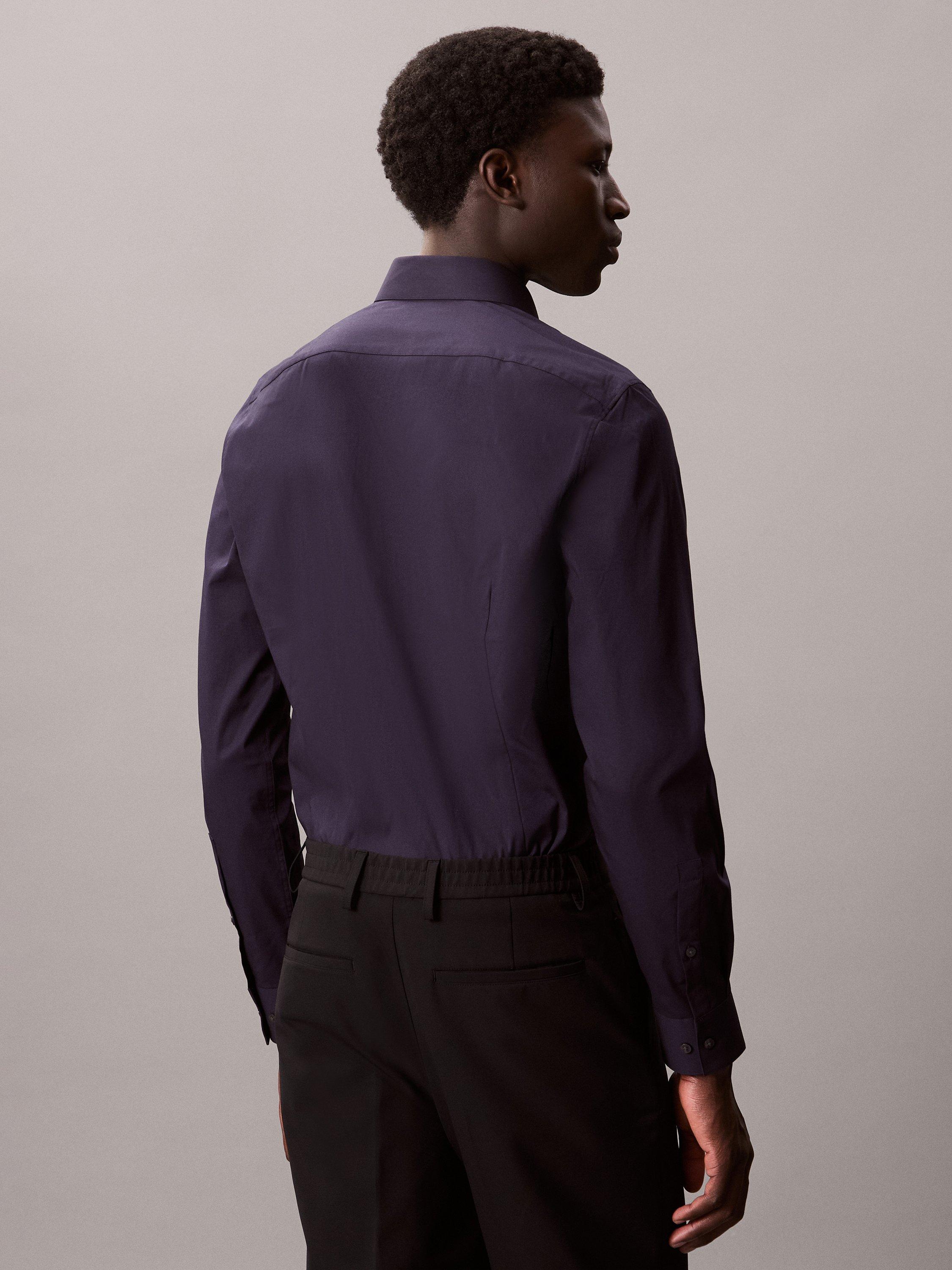 Product image 2 of 6, which shows Calvin Klein Slim Fit Stretch Poplin Shirt, Night Sky, 38