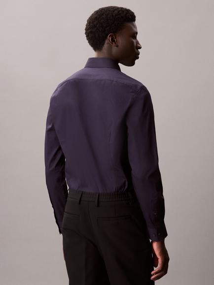 Calvin Klein Slim Fit Stretch Poplin Shirt - view 2, Night Sky
