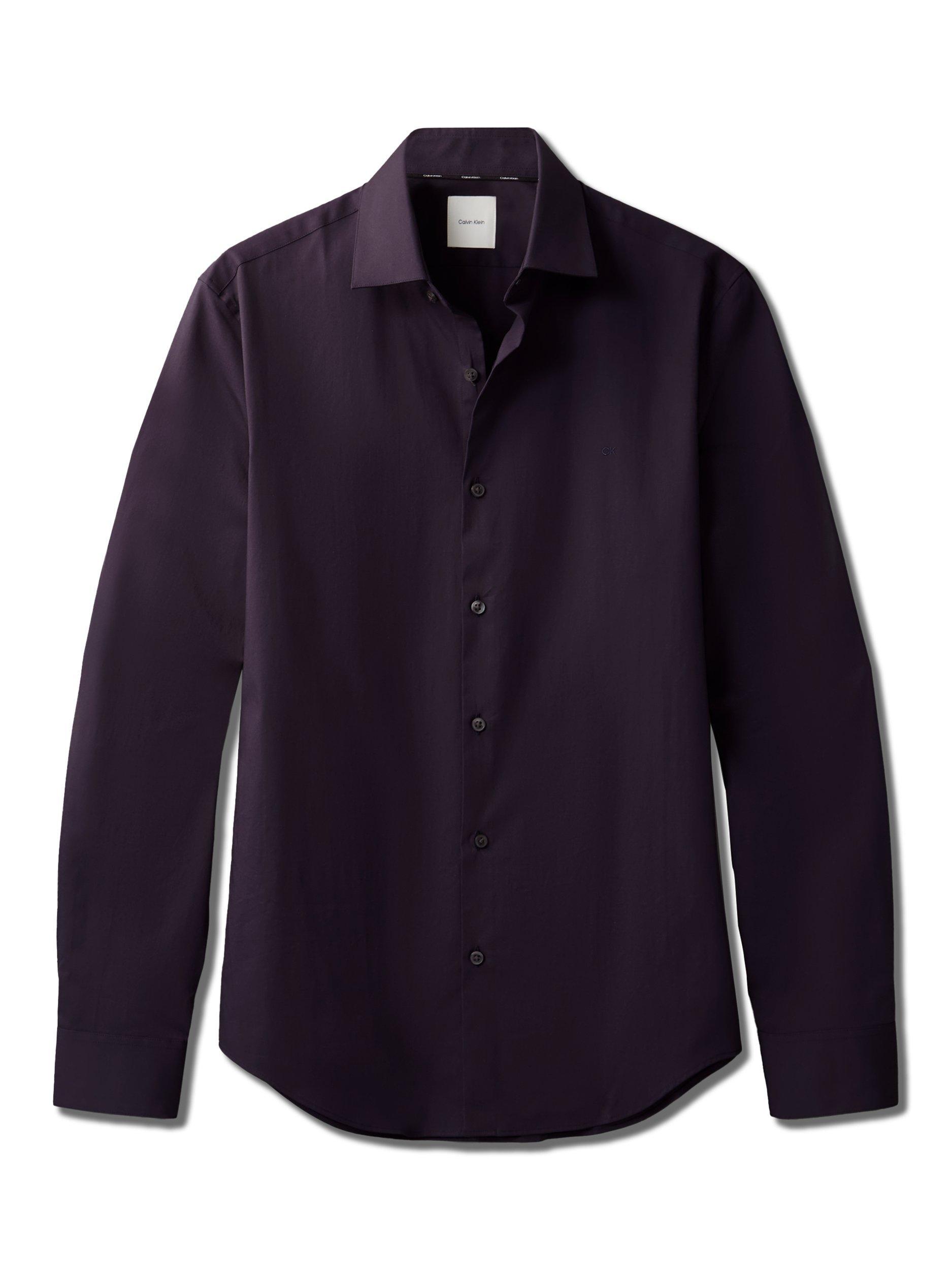 Product image 6 of 6, which shows Calvin Klein Slim Fit Stretch Poplin Shirt, Night Sky, 38