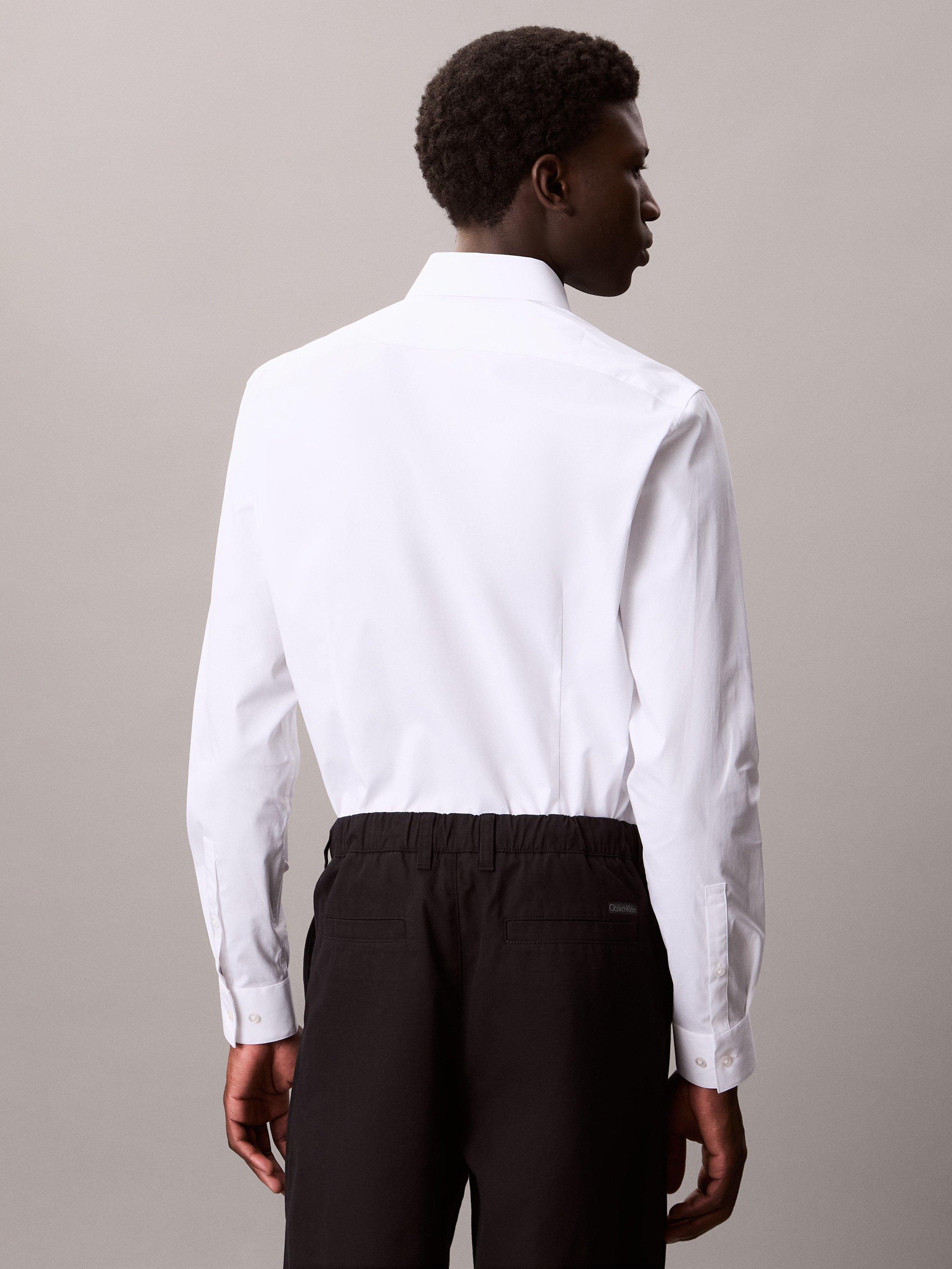 Product image 2 of 6, which shows Calvin Klein Slim Fit Stretch Poplin Shirt, White, 38