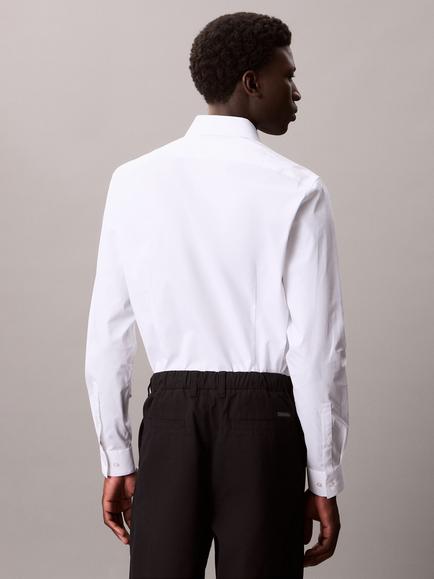 Calvin Klein Slim Fit Stretch Poplin Shirt - view 2, White