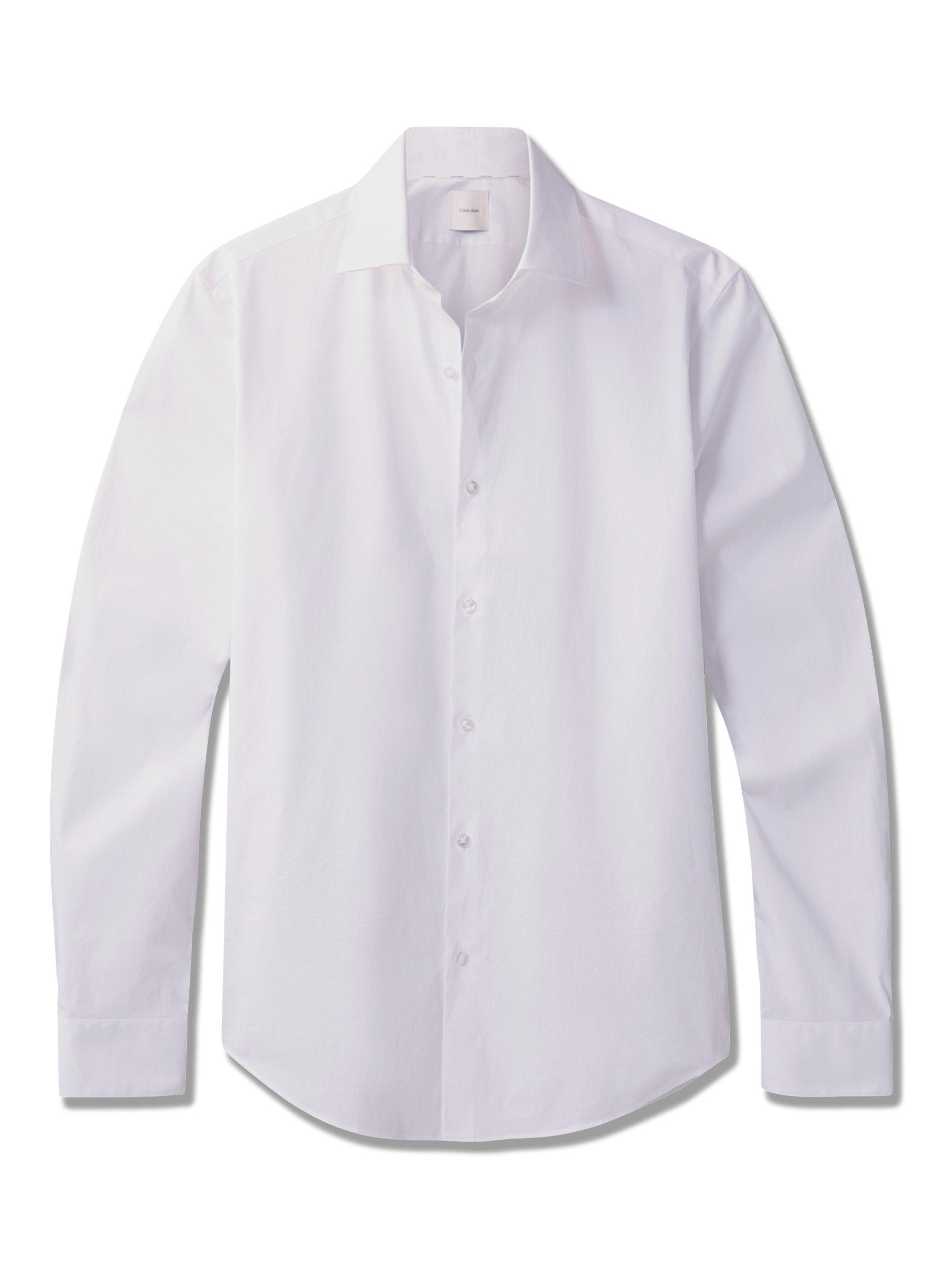 Product image 6 of 6, which shows Calvin Klein Slim Fit Stretch Poplin Shirt, White, 38