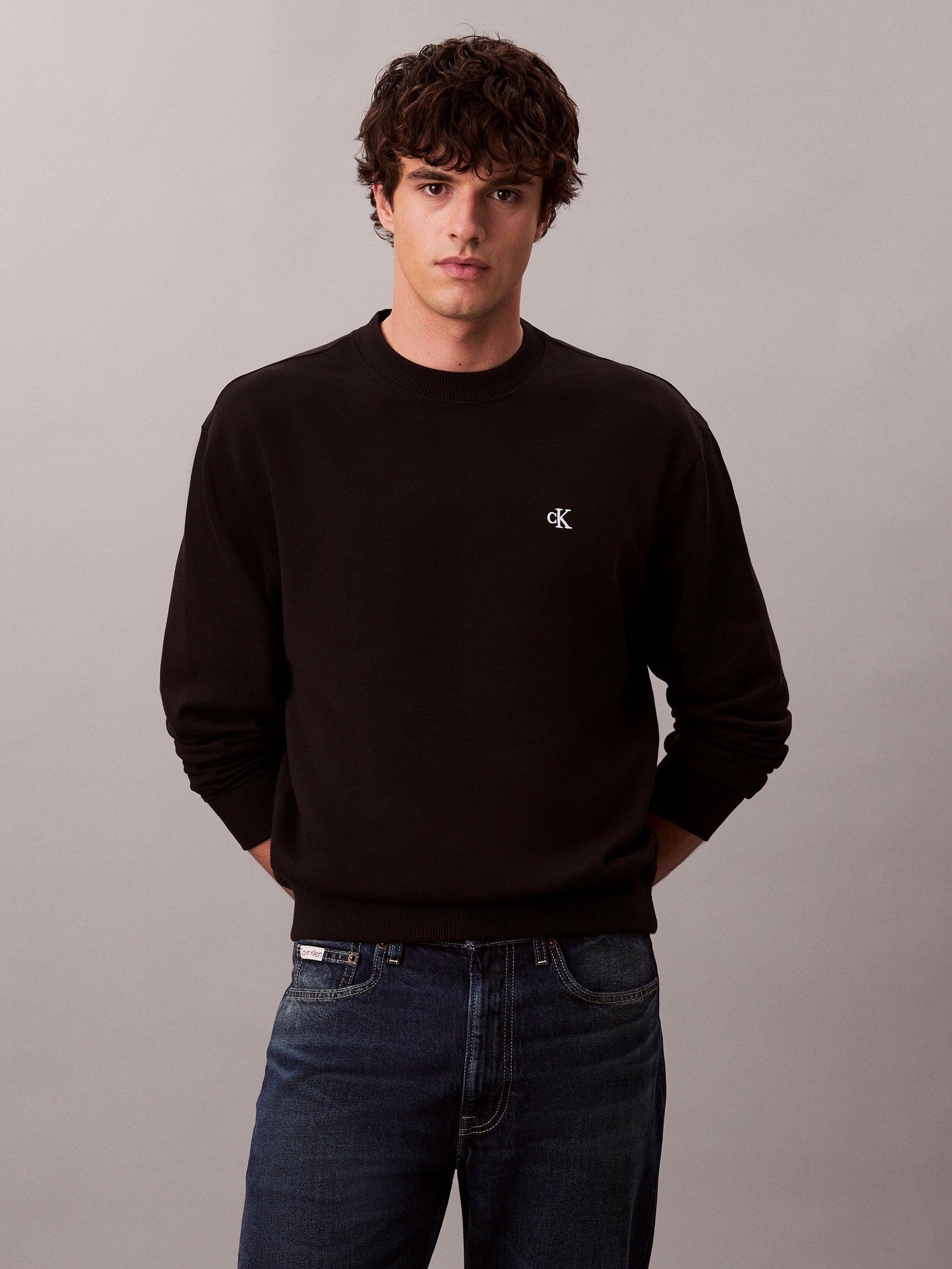 Product image 1 of 5, which shows Calvin Klein Monogram Sweatshirt, Black, XS