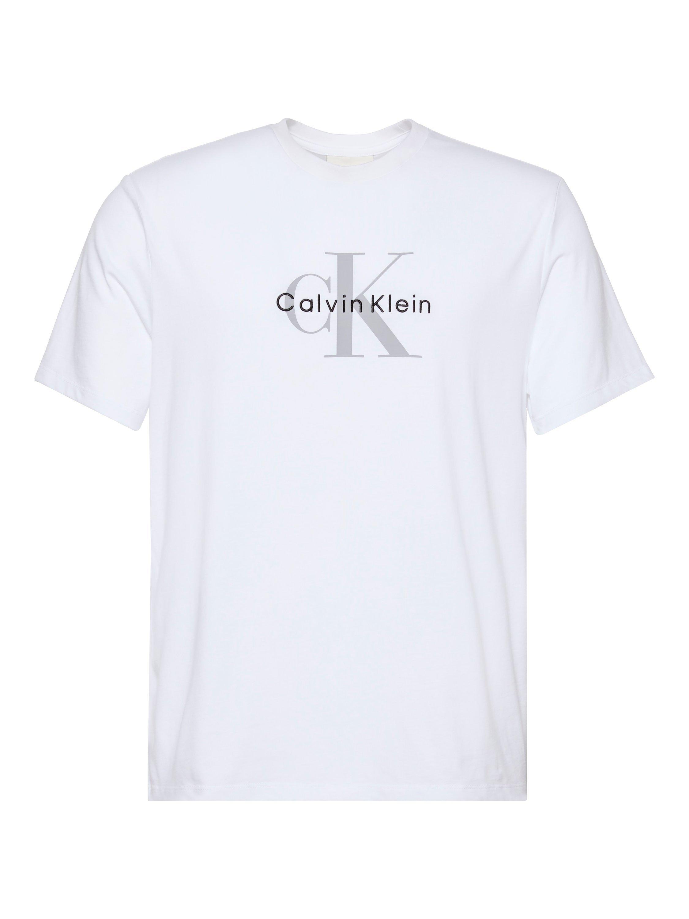 Product image 7 of 7, which shows Calvin Klein Monogram Cotton T-Shirt, Bright White, XS
