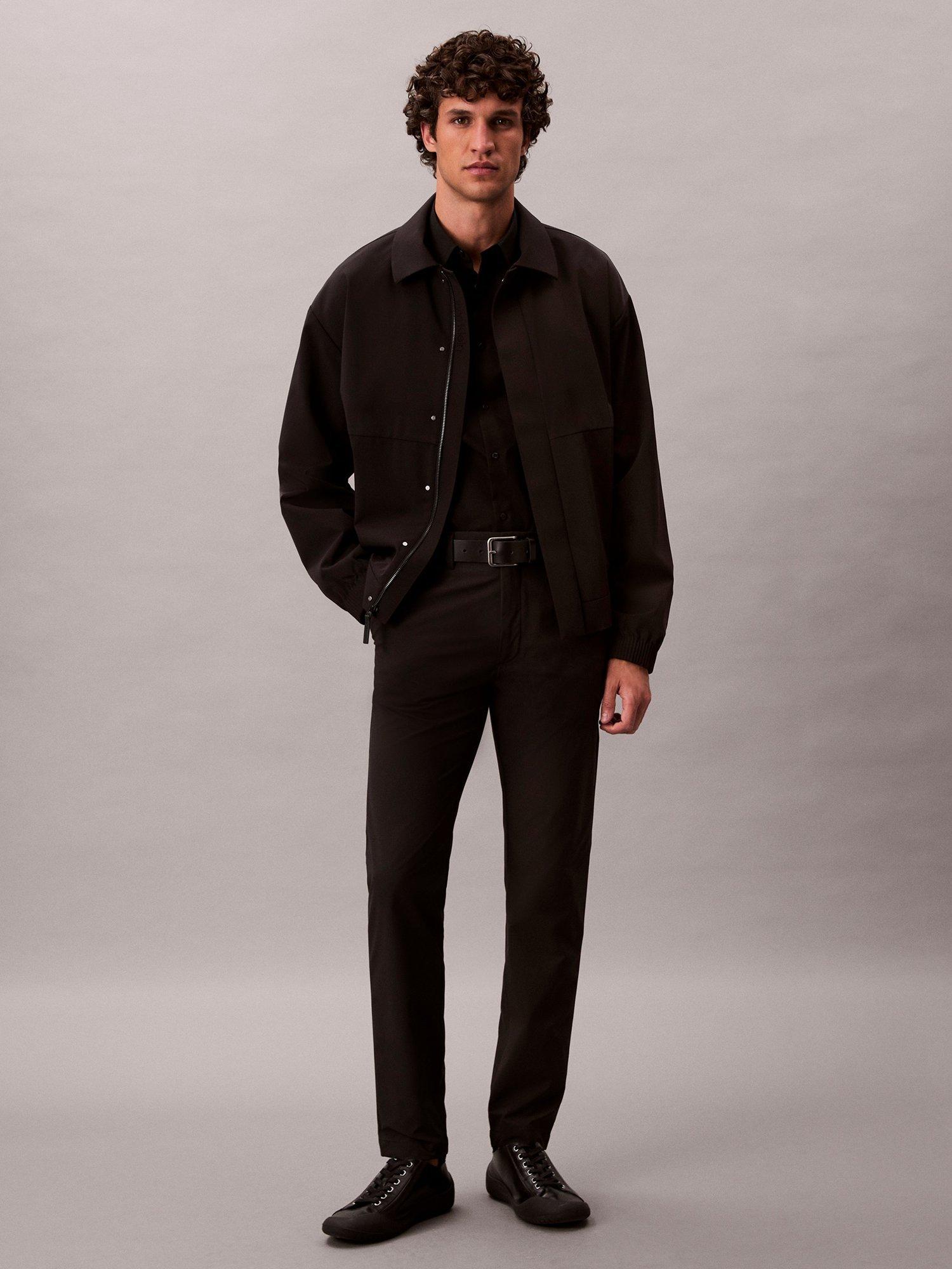 Product image 1 of 6, which shows Calvin Klein Slim Fit Technical Trousers, Black, 29R
