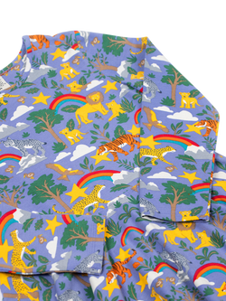 Frugi Kids' Sofia Cotton Rich Skater Dress, Grape Into The Wild - view 2, Grape Into The Wild