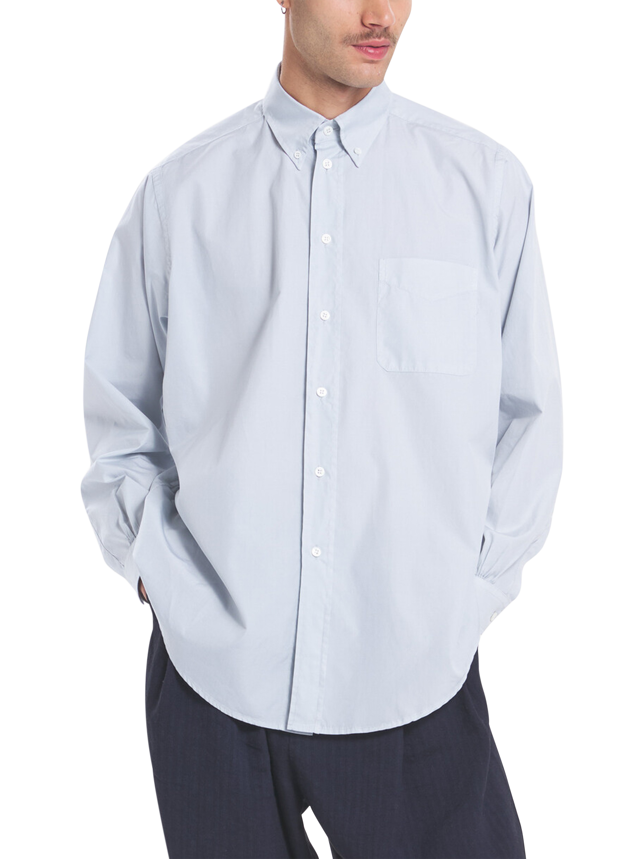 Product image 1 of 6, which shows Barena Camison Cotton Shirt, Cielo, 48R